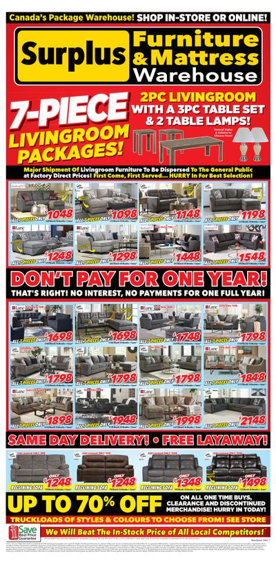Surplus Furniture & Mattress Warehouse (Owen Sound) Flyer March 28 to April 3