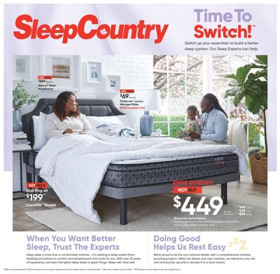 Sleep Country Flyer March 28 to April 3