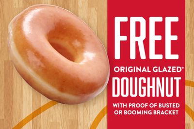 Receive 1 Free Original Glazed Doughnut In-shop with Proof of a Busted or Booming Bracket at Krispy Kreme