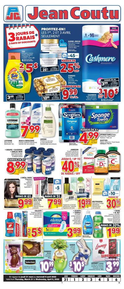 Jean Coutu (QC) Flyer March 31 to April 6