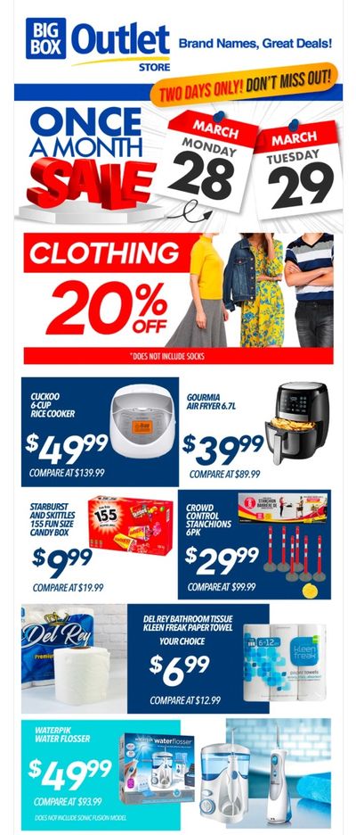 Big Box Outlet Store Flyer March 28 and 29