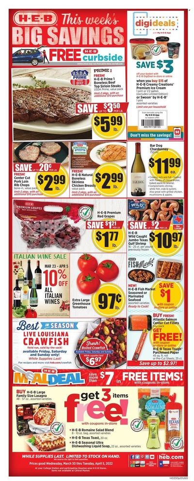 H-E-B (TX) Weekly Ad Flyer March 30 to April 6