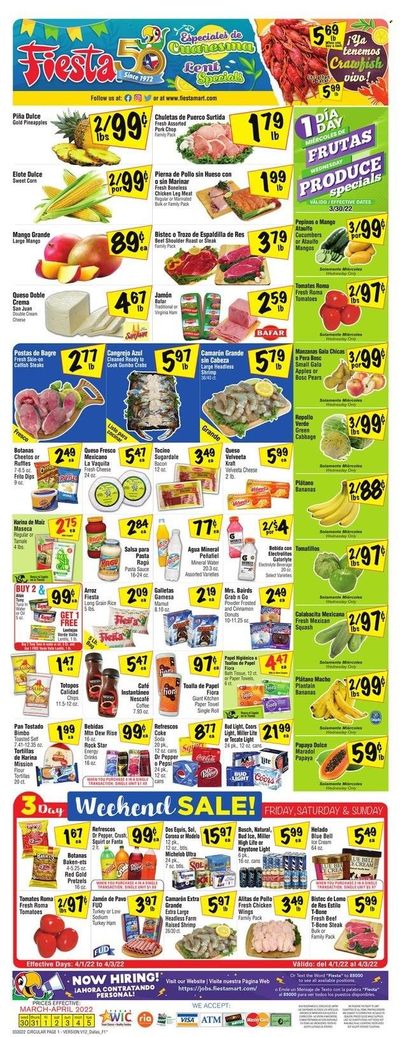 Fiesta Mart (TX) Weekly Ad Flyer March 30 to April 6