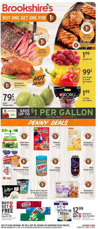Brookshires (AR, LA, TX) Weekly Ad Flyer March 30 to April 6