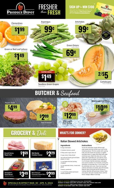 Produce Depot Flyer March 30 to April 5