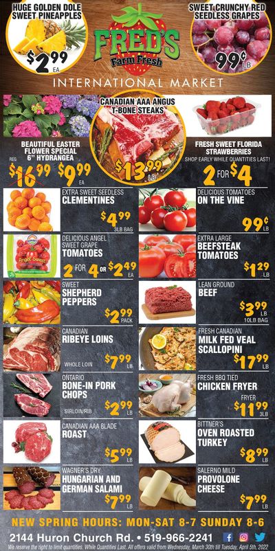 Fred's Farm Fresh Flyer March 30 to April 5
