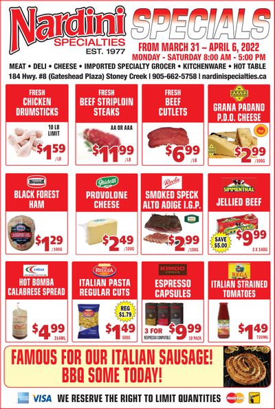 Nardini Specialties Flyer March 31 to April 6