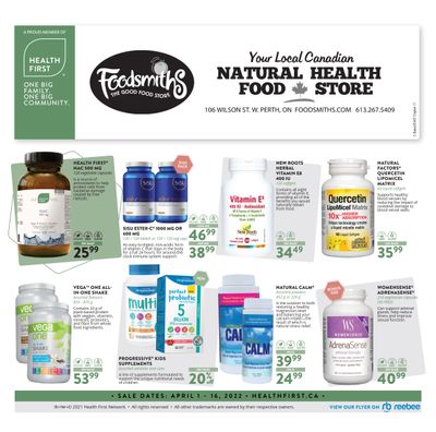 Foodsmiths Health First Flyer April 1 to 16