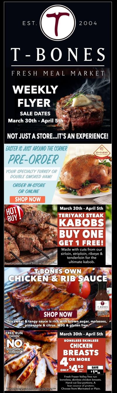 T-Bone's Flyer March 30 to April 5