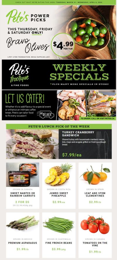 Pete's Fine Foods Flyer March 31 to April 6