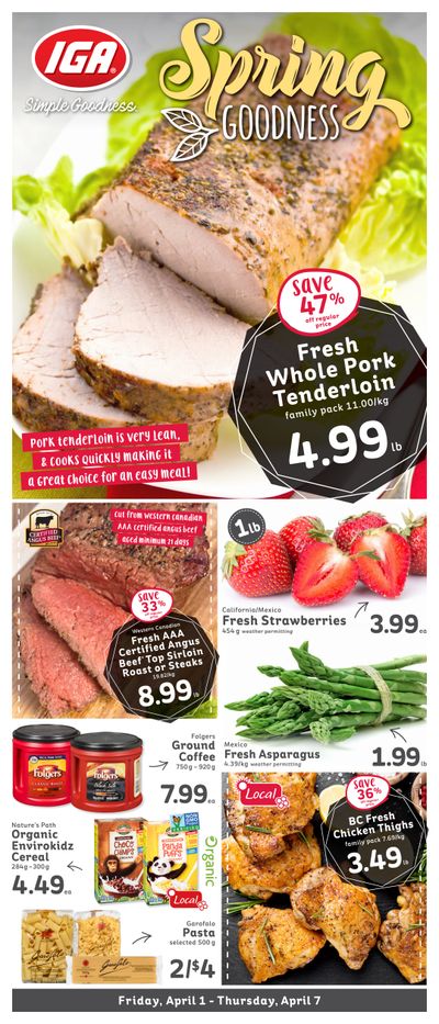 IGA Stores of BC Flyer April 1 to 7 IGA Stores of BC Flyer April 1 to 7
