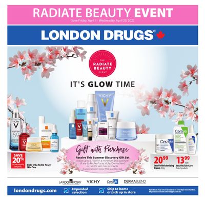 London Drugs Radiate Beauty Event Flyer April 1 to 20