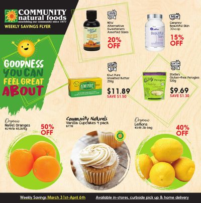 Community Natural Foods Flyer March 31 to April 6