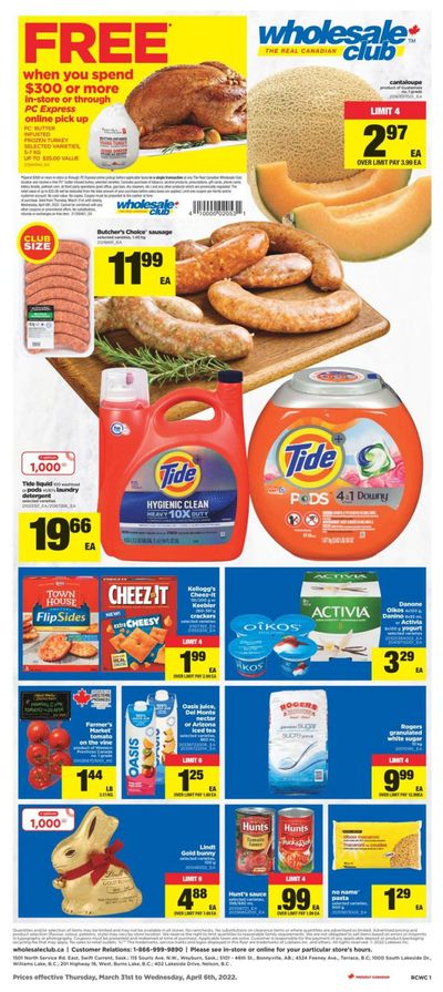 Real Canadian Wholesale Club Flyer March 31 to April 6 Real Canadian Wholesale Club Flyer March 31 to April 6