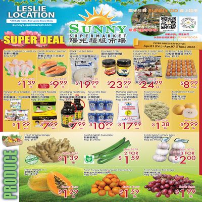 Sunny Supermarket (Leslie) Flyer April 1 to 7