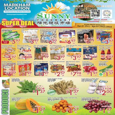 Sunny Foodmart (Markham) Flyer April 1 to 7