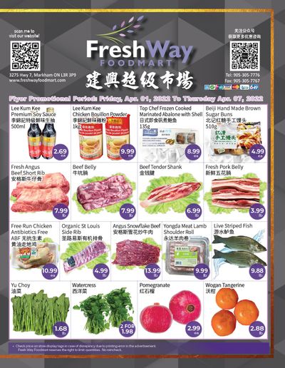 FreshWay Foodmart Flyer April 1 to 7