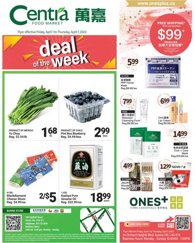 Centra Foods (Barrie) Flyer April 1 to 7