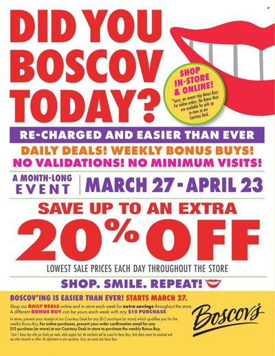 Boscov's (CT, DE, MD, NJ, NY, PA) Weekly Ad Flyer March 31 to April 7