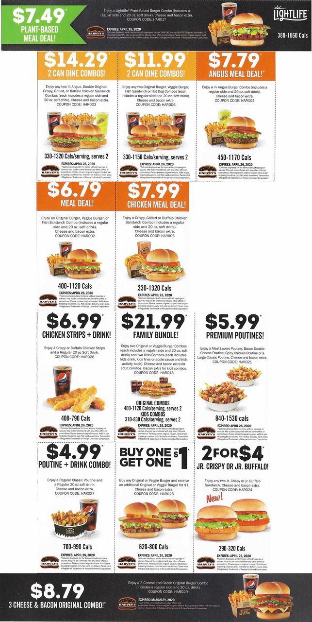 Harvey's Coupons Canada