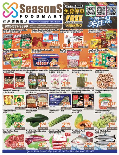 Seasons Food Mart (Thornhill) Flyer April 1 to 7