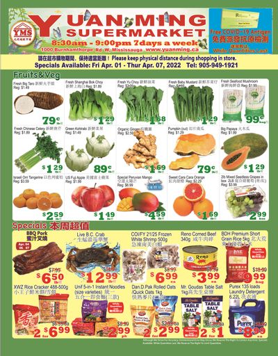 Yuan Ming Supermarket Flyer April 1 to 7