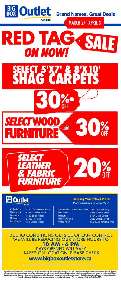 Big Box Outlet Store Flyer March 27 to April 3