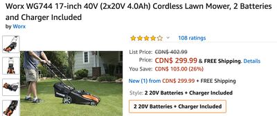 Amazon Canada Deals: Save 26% on Worx 17″ 40V Cordless Lawn Mower + Inflatable Air Lounger for $29.99