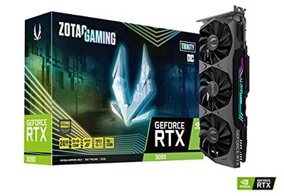 ZOTAC Gaming GeForce RTX™ 3090 Trinity OC 24GB GDDR6X 384-bit 19.5 Gbps PCIE 4.0 Gaming Graphics Card, IceStorm 2.0 Advanced Cooling, Spectra 2.0 RGB Lighting, ZT-A30900J-10P $2589.55 (Reg $3240.37)