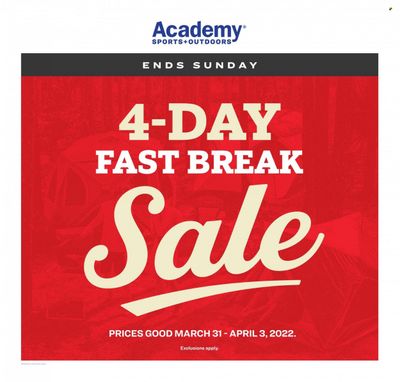Academy Sports (AL, AR, GA, LA, MO, NC, SC, TN, TX) Weekly Ad Flyer April 3 to April 10