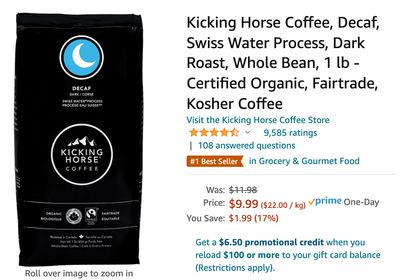 Amazon Canada Deals: Get Kicking Horse Organic Fair Trade Coffee for $9.99
