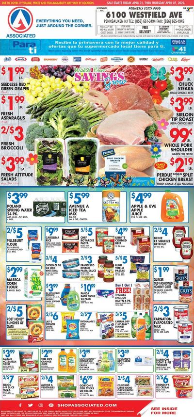 Associated Supermarkets (NY) Weekly Ad Flyer April 3 to April 10