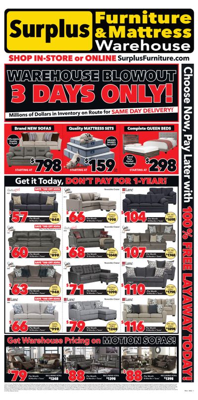 Surplus Furniture & Mattress Warehouse (Winnipeg) Flyer April 4 to 10
