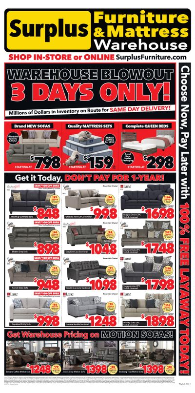Surplus Furniture & Mattress Warehouse (Thunder Bay) Flyer April 4 to 10