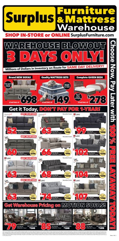 Surplus Furniture & Mattress Warehouse (Ottawa) Flyer April 4 to 10
