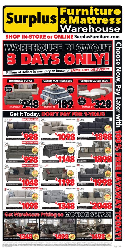 Surplus Furniture & Mattress Warehouse (Grand Falls Windsor) Flyer April 4 to 10