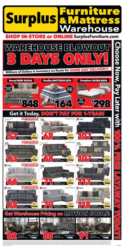 Surplus Furniture & Mattress Warehouse (Calgary) Flyer April 4 to 10