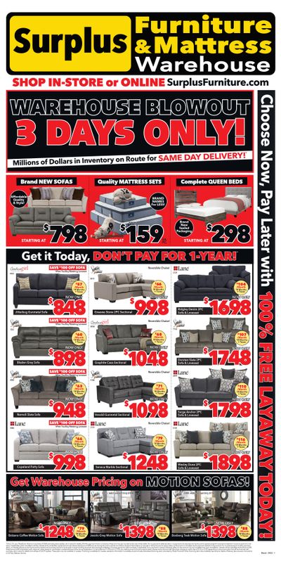 Surplus Furniture & Mattress Warehouse (Brandon) Flyer April 4 to 10