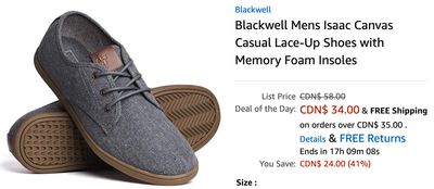 Amazon Canada Deals: Save 41% on Boathouse Men’s Footwear + 22% on Fingerprint Padlock + 33% on Hair Dryer with Coupon + More Deals