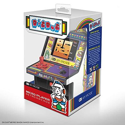 My Arcade Micro Player Mini Arcade Machine: Dig Dug Video Game, Fully Playable, 6.75 Inch Collectible, Color Display, Speaker, Volume Buttons, Headphone Jack, Battery or Micro USB Powered $30.53 (Reg $39.99)