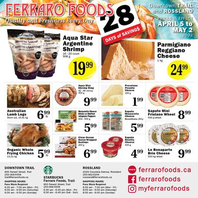 Ferraro Foods Flyer April 5 to May 2