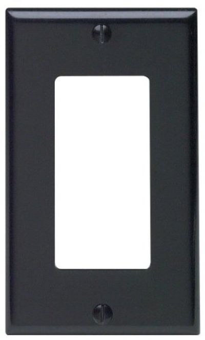 Leviton 80401-E Standard Size Thermoset Device Mount 1-Gang Decora/GFCI Device Decora Wallplate, Black $1.58 (Reg $8.99)
