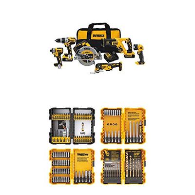 DEWALT 20V MAX XR Brushless Combo Kit Premium 6-Tool (DCK694P2) with DEWALT DWA2FTS100 Screwdriving and Drilling Set 100 Piece $1120.99 (Reg $1200.99)