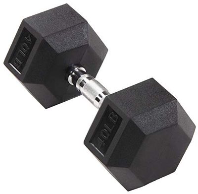 Sporzon! Rubber Encased Hex Dumbbell, Single, Black, 40 Pounds, Single $119.99 (Reg $130.73)