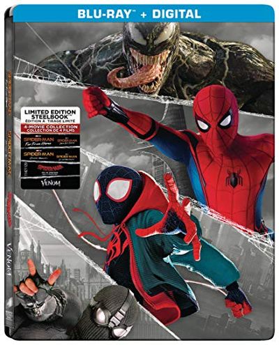 Spider-Man: 4 Movie Multi-verse Collection Steelbook (Homecoming / Far from Home / Into the Spider-Verse / Venom) [Blu-ray] (Bilingual) $26.99 (Reg $44.99)
