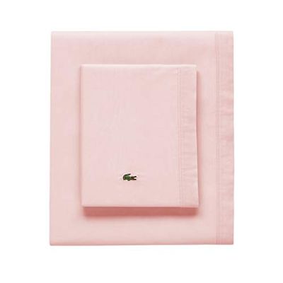 Lacoste 100% Cotton Percale Sheet Set, Solid, Iced Pink, Queen $59.62 (Reg $86.10)