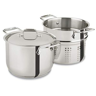 All-Clad E414S6 Stainless Steel Pasta Pot and Insert Cookware, 6-Quart, Silver $79.99 (Reg $110.15)