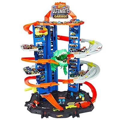 Hot Wheels City Robo T-Rex Ultimate Garage Multi-Level Multi-Play Mode Stores 100 Plus 1:64 Scale Cars Gift idea for Kids 3 and Older $89 (Reg $164.99) Hot Wheels City Robo T-Rex Ultimate Garage Multi-Level Multi-Play Mode Stores 100 Plus 1:64 Scale Cars Gift idea for Kids 3 and Older $89 (Reg $164.99)