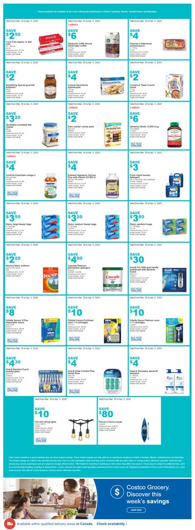 Costco (BC, AB, SK & MB) Weekly Savings March 30 to April 5