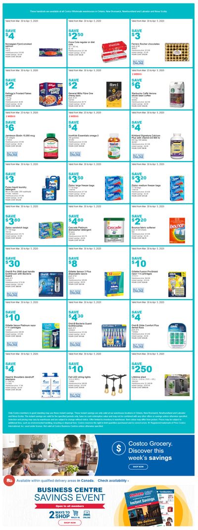 Costco (ON & Atlantic Canada) Weekly Savings March 30 to April 5